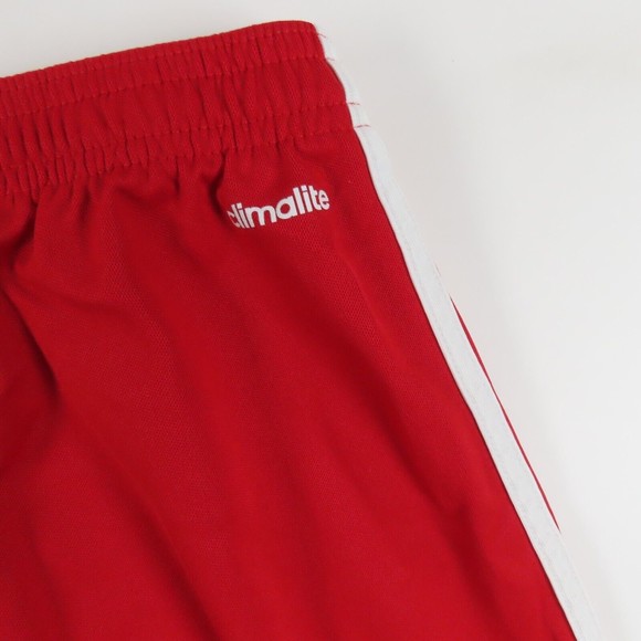 Adidas Boys Shorts Size Large Elastic Waist Red Running Activewear Gym Training - Picture 10 of 11